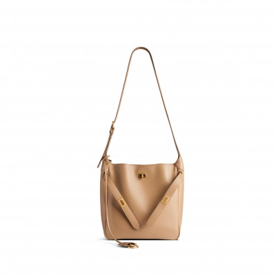 BALENCIAGA WOMEN'S BEL AIR HOBO BAG SMALL IN LATTE 8110182ABAV2621 (26.9*25.9*9.9cm)